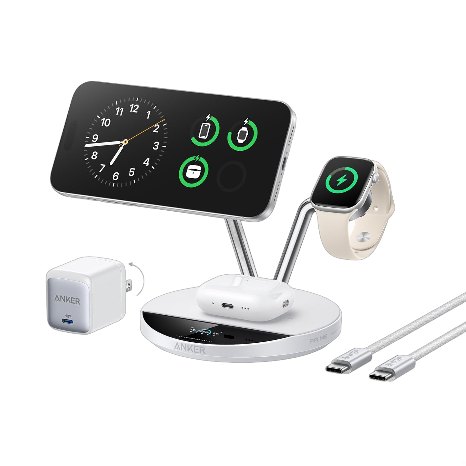 Anker Prime Wireless Charging Station (3-in-1, MagGo, AirCool, Dock Stand)